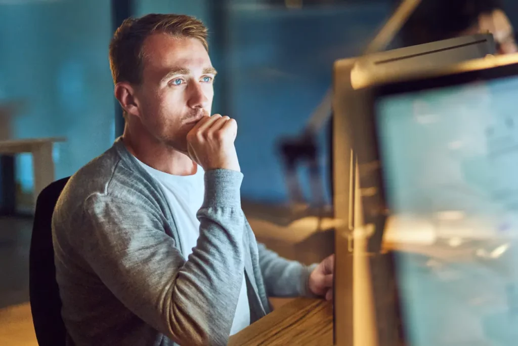 data science professional working on the computer