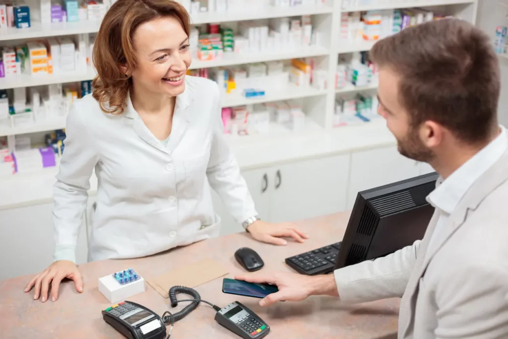 women buying medication over counter