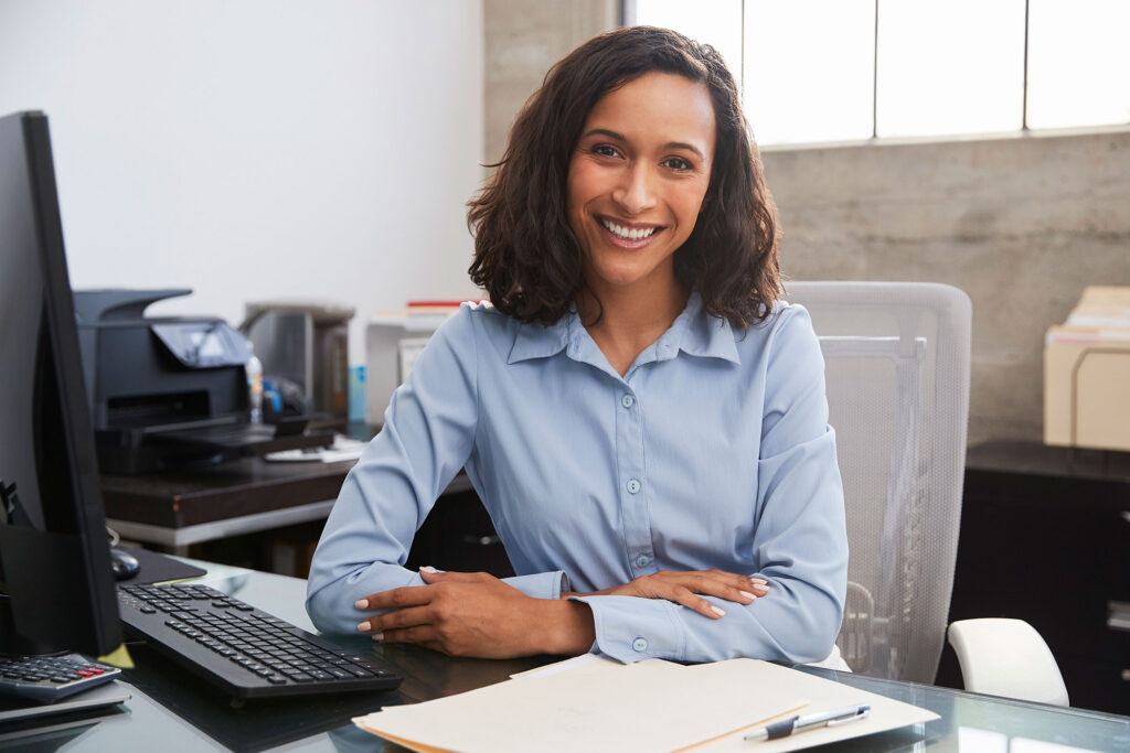 healthcare worker smiling at camera